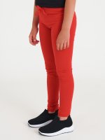 Basic cotton leggings with waistband string