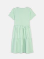 Basic cotton short sleeve ruffle dress