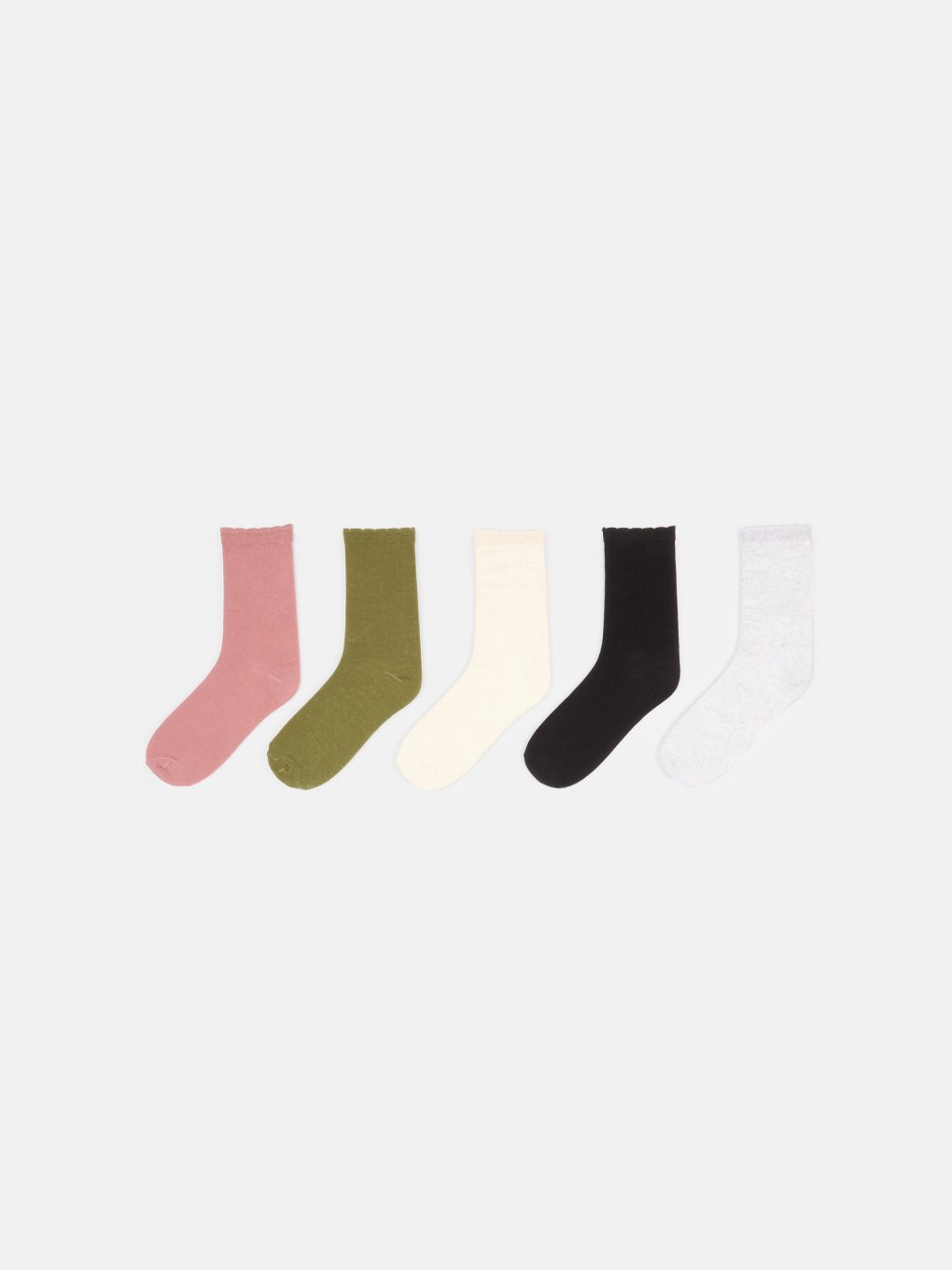 Balenie 5 párov základných vysokých dámskych ponožiek