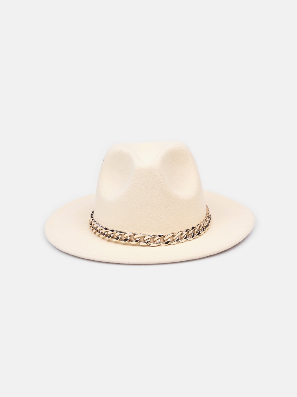Fedora hat with decoration chain