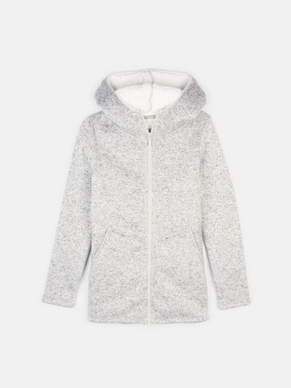 Pile lined hooded jacket
