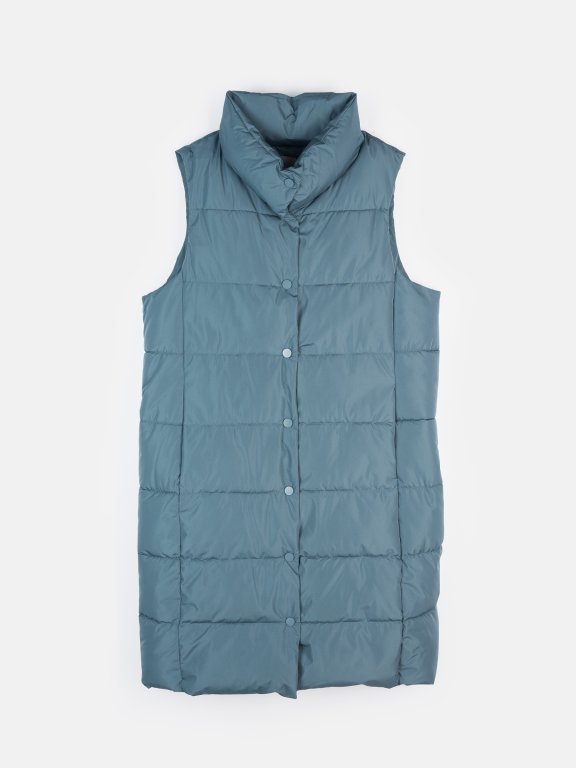 Longline quilted padded vest