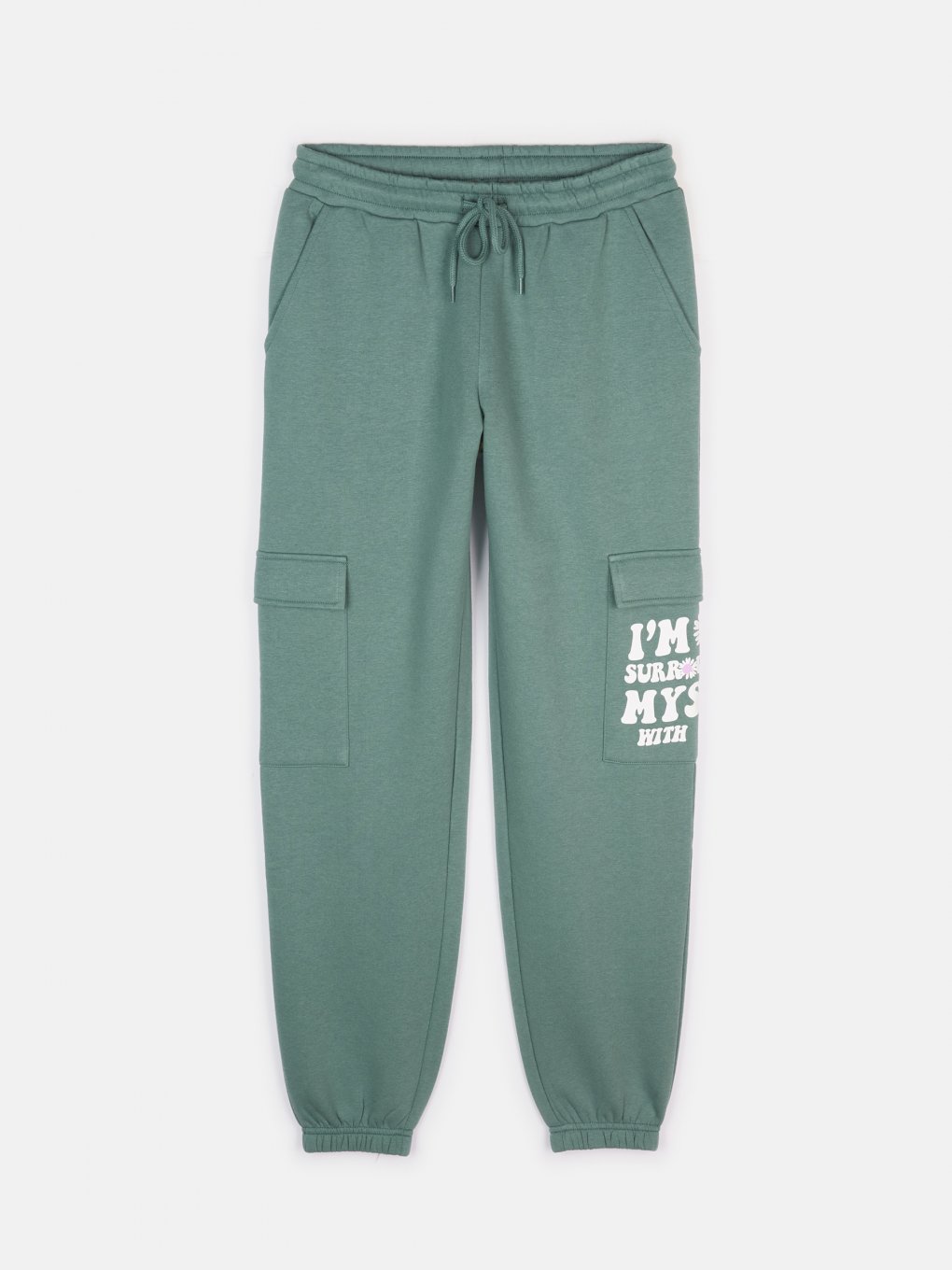 Cargo sweatpants with pockets and print