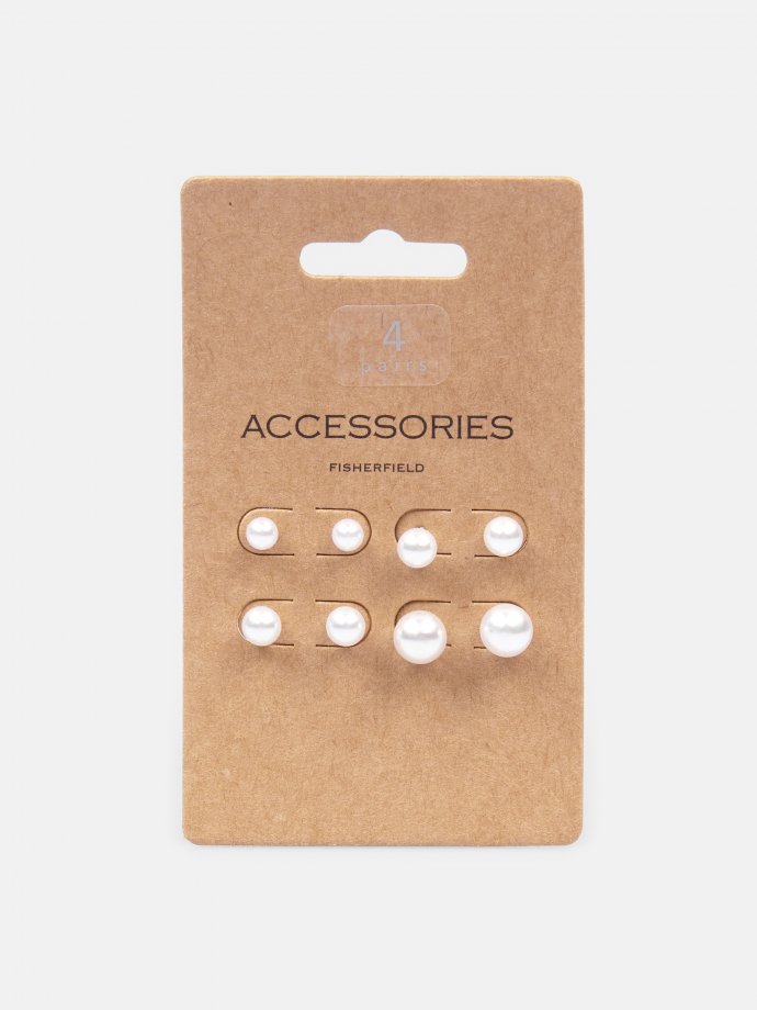 4 pairs of faux pearl earrings