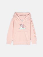 Cotton hoodie with unicorn print
