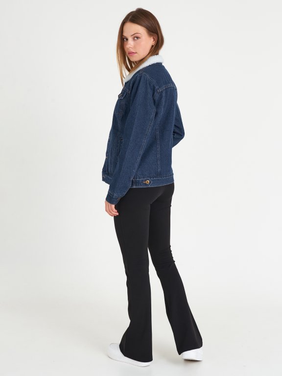 Damska kurtka jeansowa z podszewką ze sztucznego futra