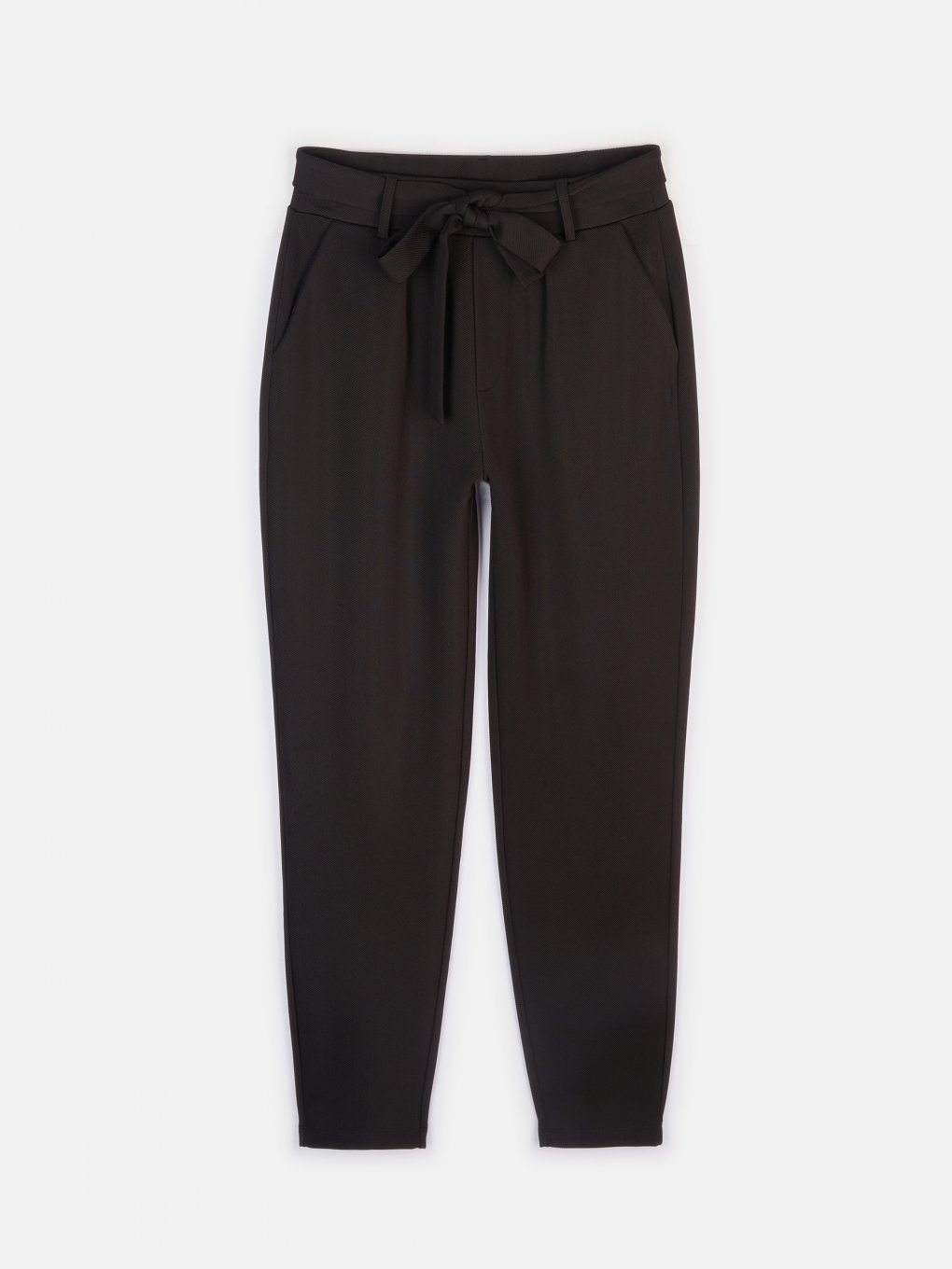 Stretch pants with belt