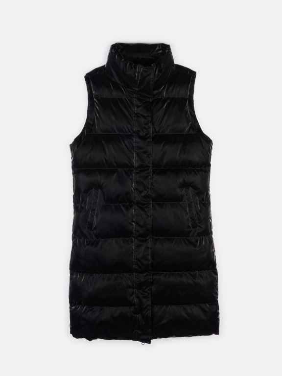 Longline shiny padded vest