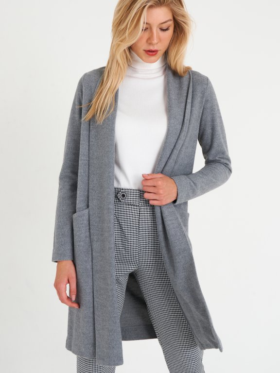 Long knitted blazer with pockets