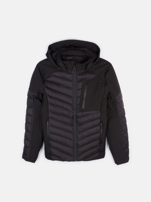 Combined quilted padded jacket
