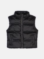 Faux leather padded vest