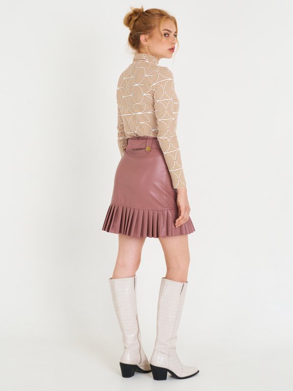 Koženková mini sukňa