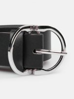 Faux leather basic belt
