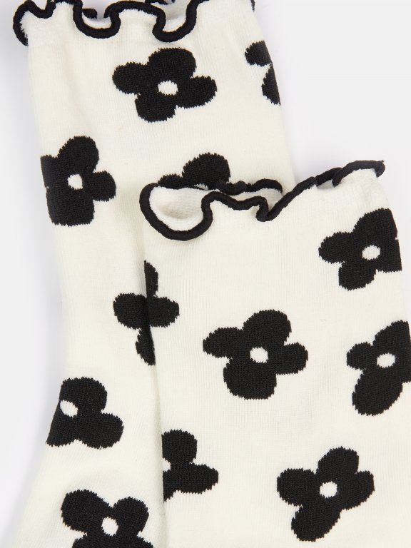 Ponožky s kvetinovým vzorom