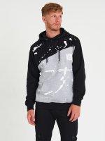 Printed colour block hoodie