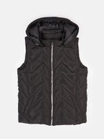 Quilted vest with hood