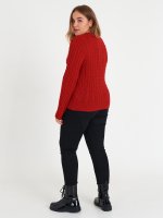 Sweter z plecionym wzorem plus size