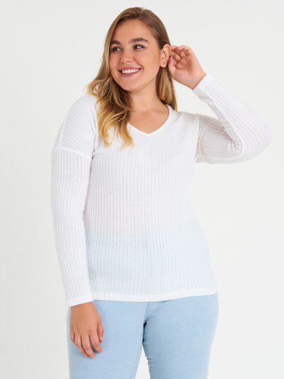 Plus size ribbed top