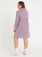 Plus size knitted dress with roll neck