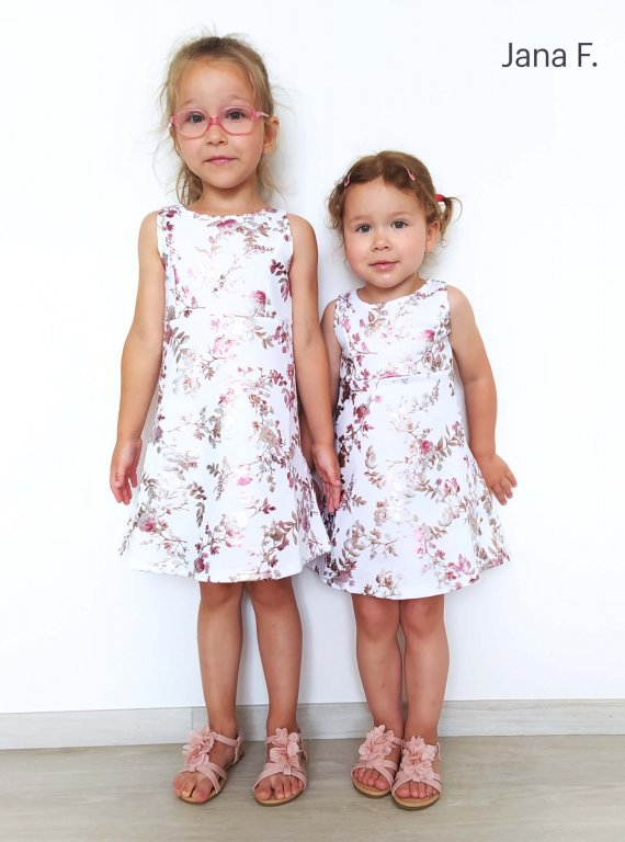 Dress with metalic floral print for girls