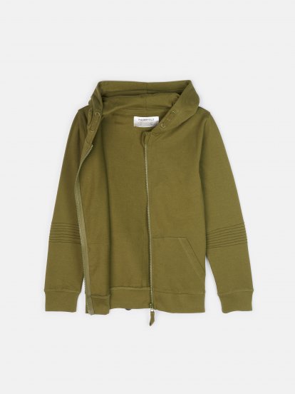 Basic cotton zip-up hoodie