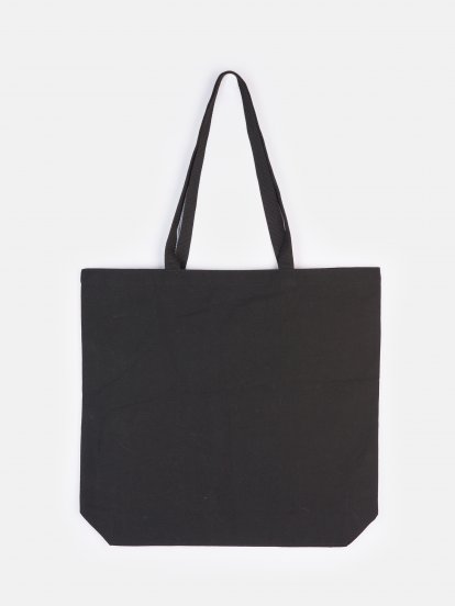 Klasyczna czarna bawełniana torba na zakupy