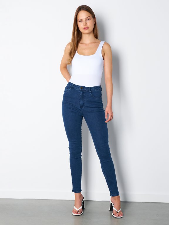 Základné basic dámske džínsy skinny