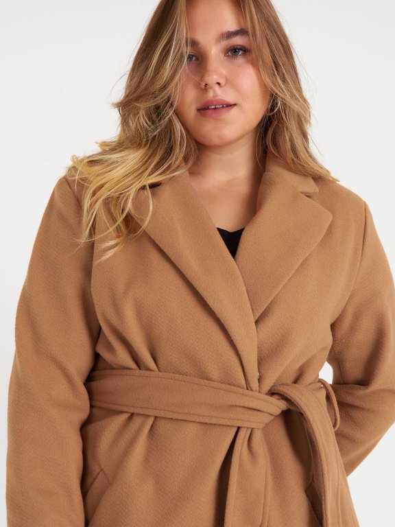 Plus size basic robe coat