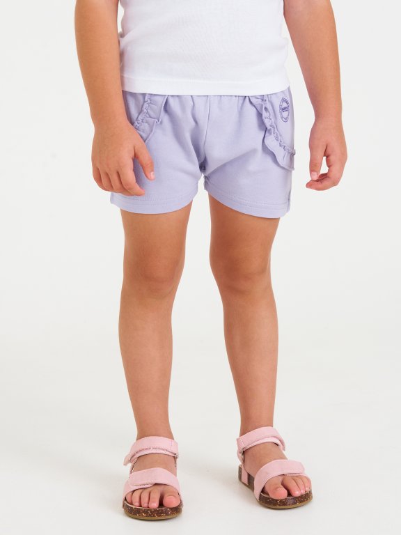 Cotton shorts with ruffles