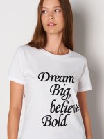 Cotton t-shirt with slogan