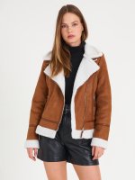 Sherpa lined aviator jacket