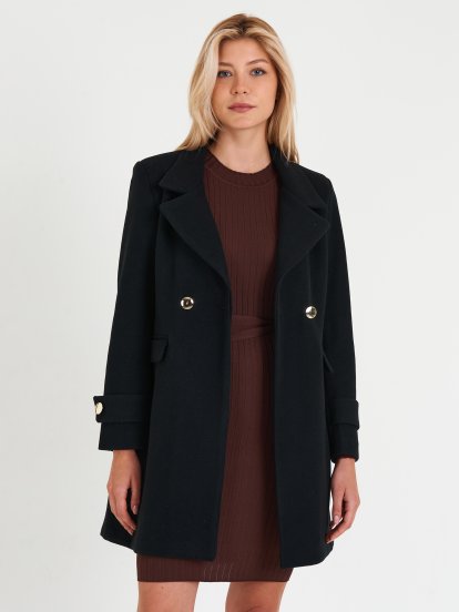 Coat with gold buttons