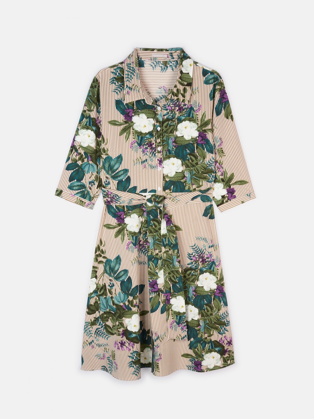 Plus size floral shirt dress