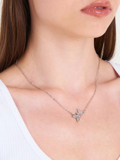 Necklace with butterfly pendant