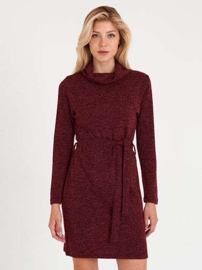 Knitted roll neck dress