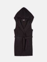 Longline vest with hood