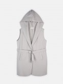Plus size longline vest with hood