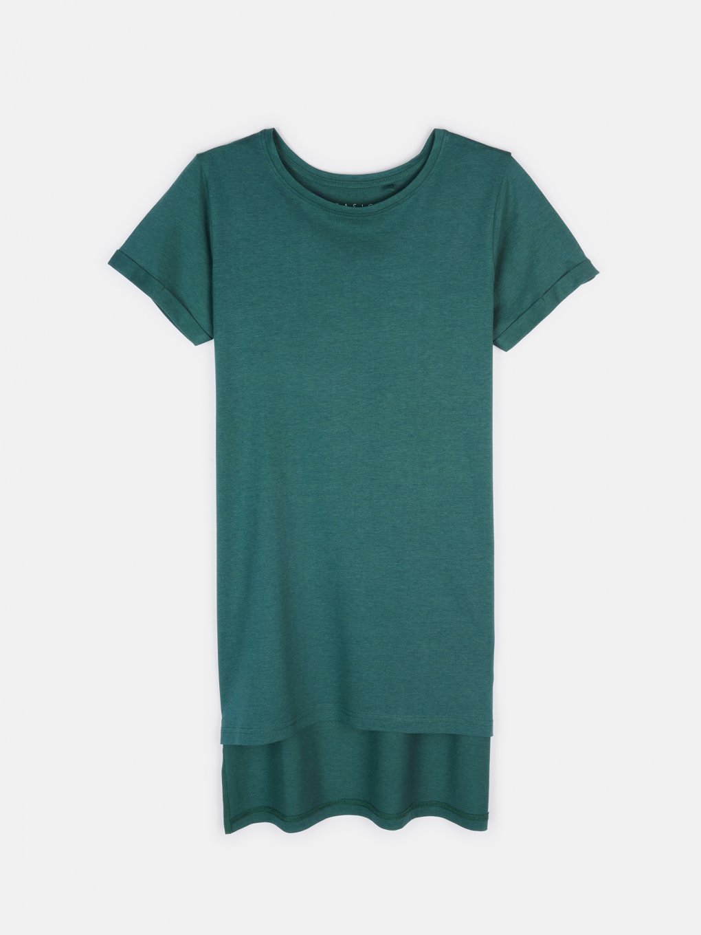 Predĺžené základné basic bavlnené tričko s krátkym rukávom dámske