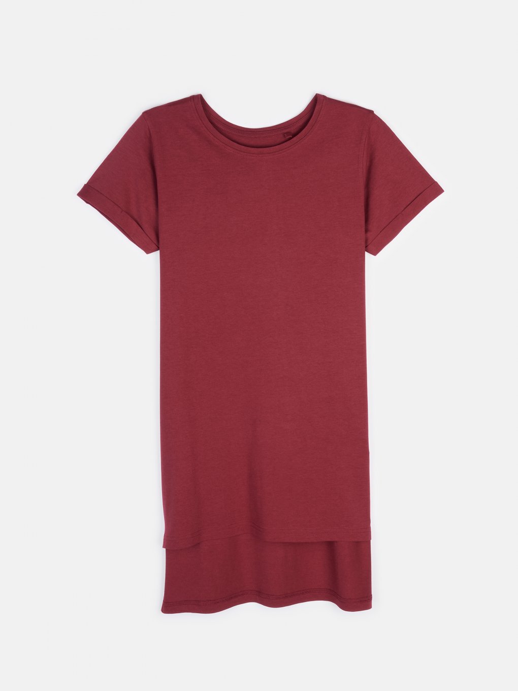 Predĺžené základné basic bavlnené tričko s krátkym rukávom dámske