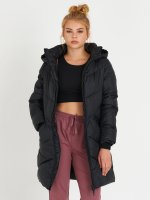 Shiny quilted longline winter jacket