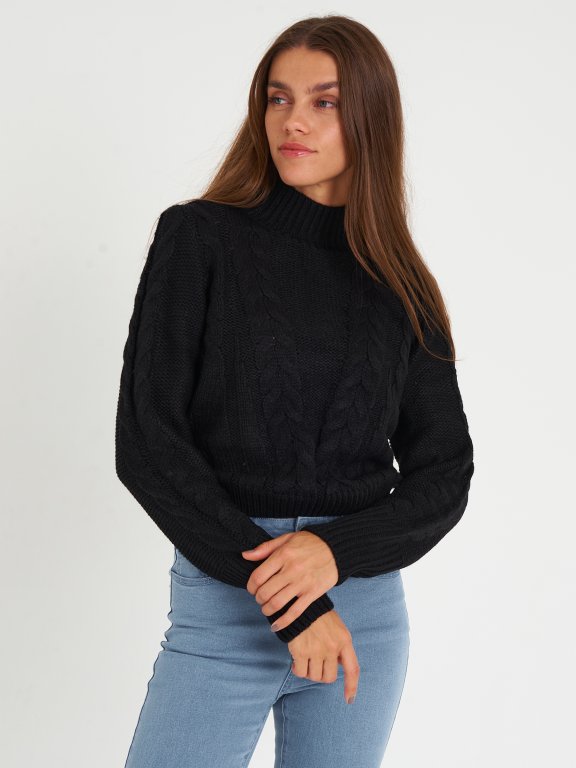 Sweter damski z splątanym wzorem