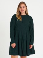 Plus size ribbed dress with ruffles