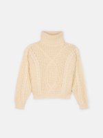 Cable-knit roll neck jumper