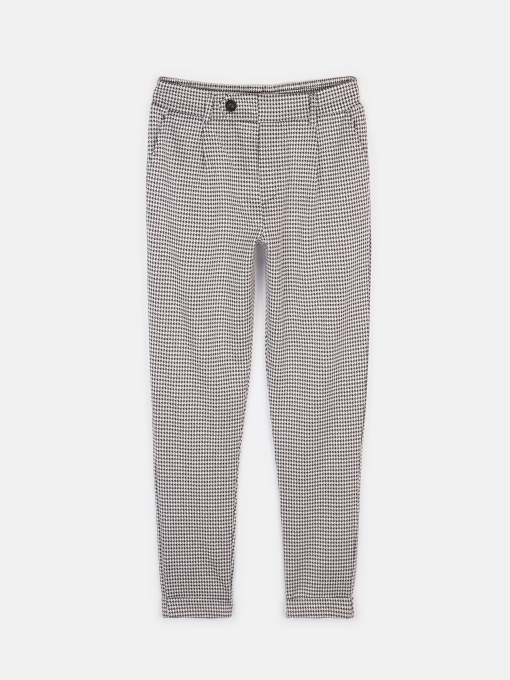Trousers with houndstooth pattern