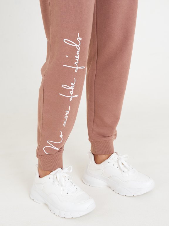Spodnie dresowe z napisem damskie