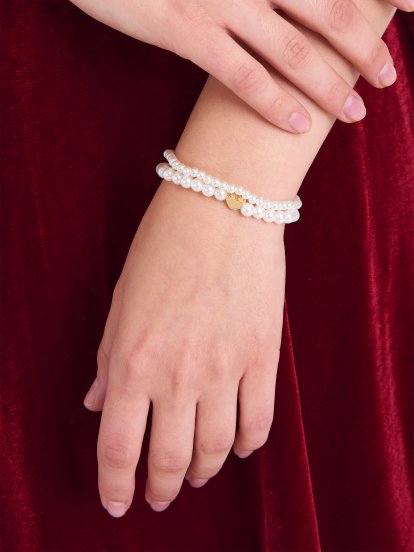 2-pack faux pearl bracelets