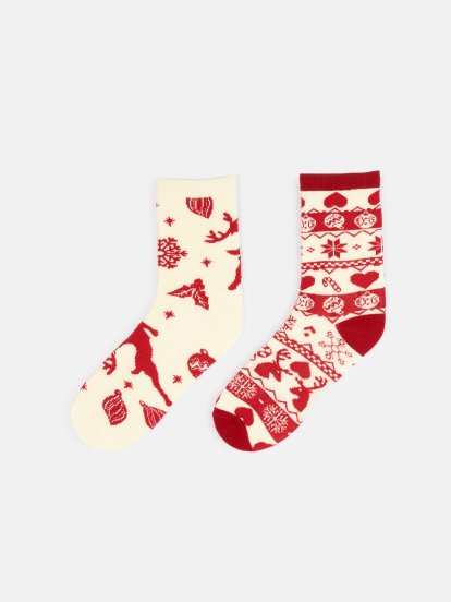 Balenie 2 párov vianočných ponožiek