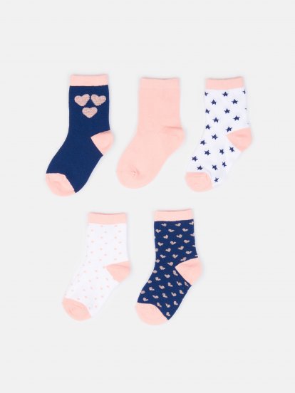5-pack patterned crew socks