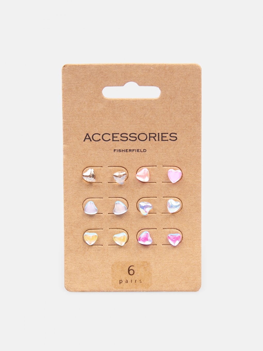 6-pack of heart shaped earrings