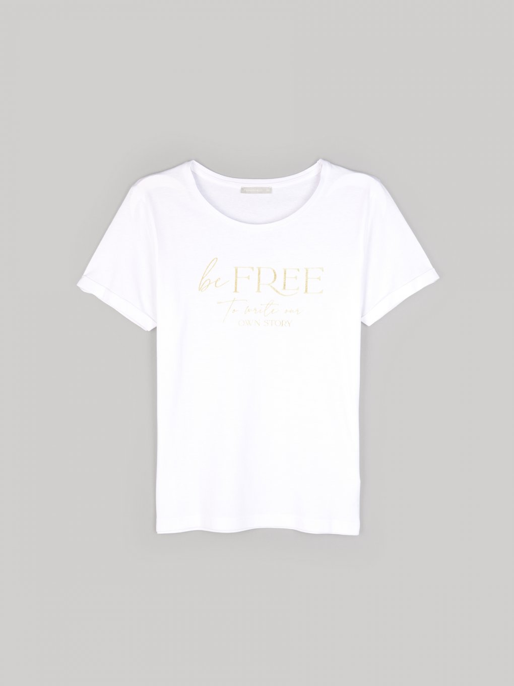 Cotton t-shirt with gold print
